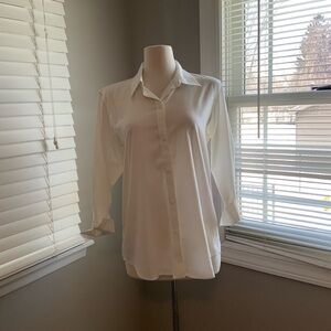 Liz Claiborne White Herringbone Shirt
